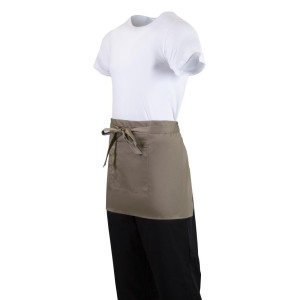 Kratek rjav svetel predpasnik za natakarja iz polikotona 373 x 750 mm - Whites Chefs Clothing - Fourniresto