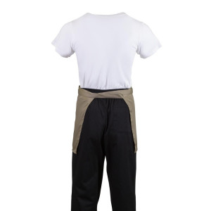Kratek rjav svetel predpasnik za natakarja iz polikotona 373 x 750 mm - Whites Chefs Clothing - Fourniresto