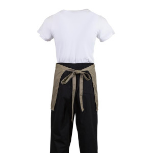 Kratek rjav svetel predpasnik za natakarja iz polikotona 373 x 750 mm - Whites Chefs Clothing - Fourniresto