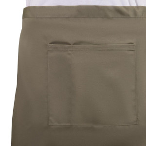 Kratek rjav svetel predpasnik za natakarja iz polikotona 373 x 750 mm - Whites Chefs Clothing - Fourniresto