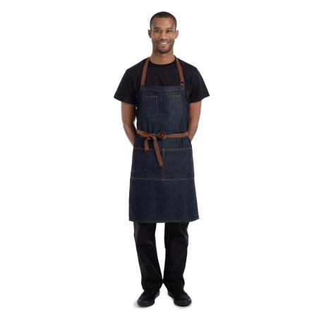 Predpasnik Bavette Indigo Memphis iz bombaža 760 x 865 mm - Chef Works - Fourniresto