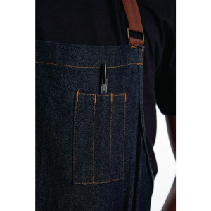 Predpasnik Bavette Indigo Memphis iz bombaža 760 x 865 mm - Chef Works - Fourniresto