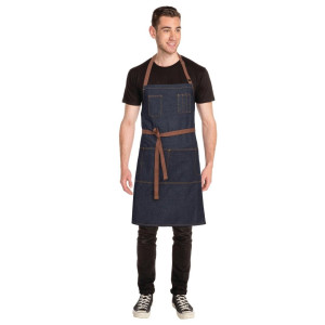 Predpasnik Bavette Indigo Memphis iz bombaža 760 x 865 mm - Chef Works - Fourniresto