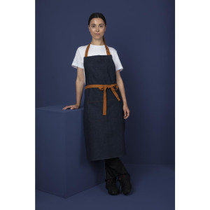 Predpasnik za natakarja iz modrega denim materiala z bombažnim pasom 1000 x 700 mm - Whites Chefs Clothing - Fourniresto