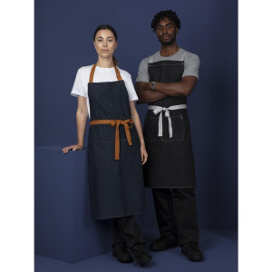 Predpasnik za natakarja iz modrega denim materiala z bombažnim pasom 1000 x 700 mm - Whites Chefs Clothing - Fourniresto