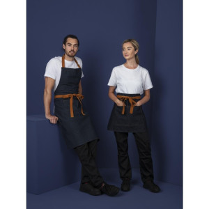 Predpasnik za natakarja iz modrega denim materiala z bombažnim pasom 1000 x 700 mm - Whites Chefs Clothing - Fourniresto