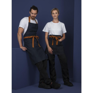 Predpasnik za natakarja iz modrega denim materiala z bombažnim pasom 1000 x 700 mm - Whites Chefs Clothing - Fourniresto