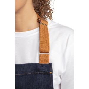 Predpasnik za natakarja iz modrega denim materiala z bombažnim pasom 1000 x 700 mm - Whites Chefs Clothing - Fourniresto