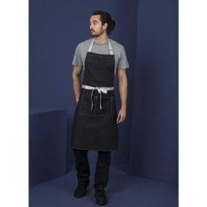 Predpasnik Bavette Denim Noir Southside iz poliestra in bombaža 700 x 1000 mm - Whites Chefs Clothing - Fourniresto