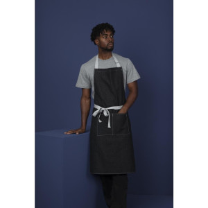 Predpasnik Bavette Denim Noir Southside iz poliestra in bombaža 700 x 1000 mm - Whites Chefs Clothing - Fourniresto