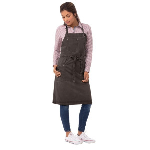 Predpasnik Bavette Taupe Urban Dorset iz bombaža 762 x 863 mm - Chef Works - Fourniresto