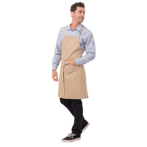 Predpasnik Bavette Beige Urban Dorset iz bombaža 762 x 863 mm - Chef Works - Fourniresto
