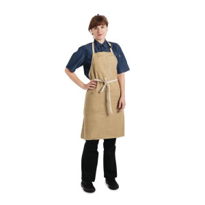 Predpasnik Bavette Beige Urban Dorset iz bombaža 762 x 863 mm - Chef Works - Fourniresto