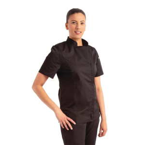 Črna ženska kuharska jakna z zadrgo Springfield - velikost XL - Chef Works - Fourniresto