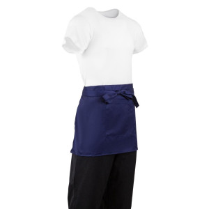 Predpasnik za natakarja, kratek, temno modre barve, iz poliestra/bombaža, 373 x 750 mm - Whites Chefs Clothing - Fourniresto