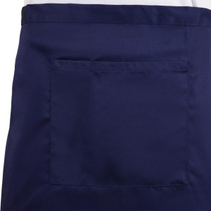 Predpasnik za natakarja, kratek, temno modre barve, iz poliestra/bombaža, 373 x 750 mm - Whites Chefs Clothing - Fourniresto