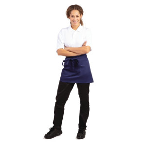 Predpasnik za natakarja, kratek, temno modre barve, iz poliestra/bombaža, 373 x 750 mm - Whites Chefs Clothing - Fourniresto
