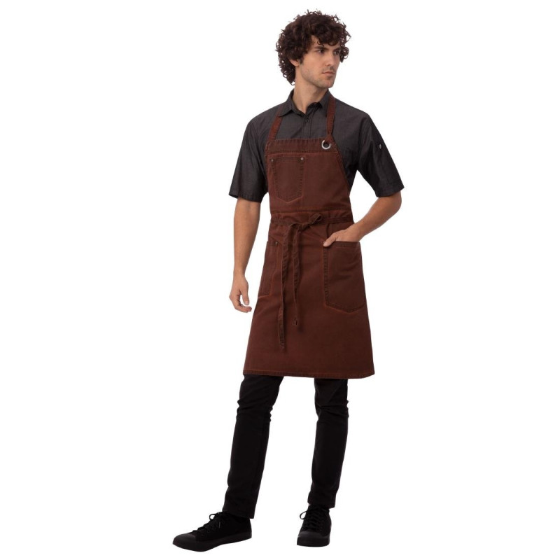Predpasnik Bavette Rouille Urban Dorset iz bombaža 765 x 865 mm - Chef Works - Fourniresto Predpasnik Bavette Rouille Urban Dorset iz bombaža 765 x 865 mm - Chef Works - Fourniresto