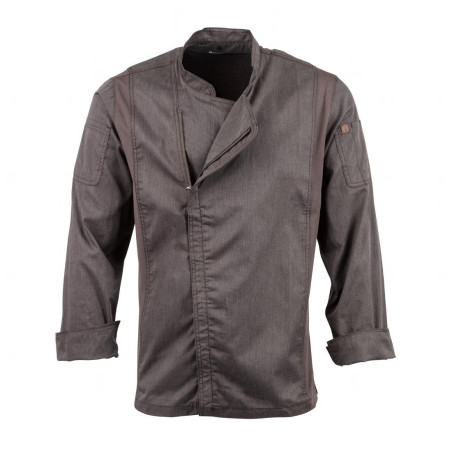 Veste de Cuisine Mixte à Fermeture Eclair Gris Graphite Hartford - Taille XS - Chef Works - Fourniresto Veste de Cuisine Mixte à Fermeture Eclair Gris Graphite Hartford - Taille XS - Chef Works - Fourniresto