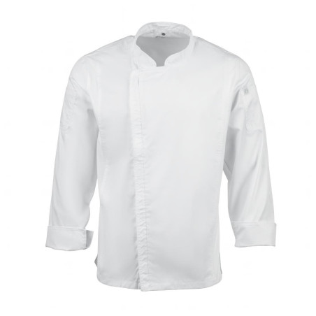 Veste de Cuisine Mixte à Fermeture Eclair Blanche Hartford - Taille S - Chef Works - Fourniresto Veste de Cuisine Mixte à Fermeture Eclair Blanche Hartford - Taille S - Chef Works - Fourniresto