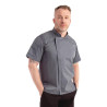 Pulover z mešanimi rokavi in ​​z zadrgo v modri barvi črnila - velikost XS - Chef Works - Fourniresto