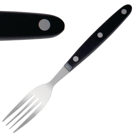 Meat Fork with Black Handle 200 mm - Set of 12 - Olympia - Fourniresto Meat Fork with Black Handle 200 mm - Set of 12 - Olympia - Fourniresto