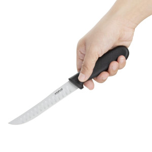 Nož za kuhinjo z vdolbinami, črna rezila 12,5 cm - Hygiplas - Fourniresto