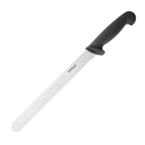 Nož za rezanje z nazobčano črno rezilom 25,5 cm - Hygiplas - Fourniresto