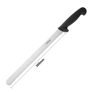 Nož za rezanje z nazobčano črno rezilo 30,5 cm - Hygiplas - Fourniresto