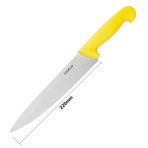 Nož za kuhanje rumene barve, dolžina rezila 21,5 cm - Hygiplas - Fourniresto