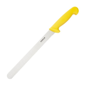 Nož za rezanje rumene nazobčane rezila 25,5 cm - Hygiplas - Fourniresto