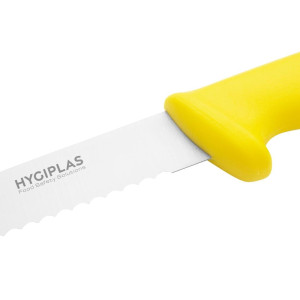 Nož za rezanje rumene nazobčane rezila 25,5 cm - Hygiplas - Fourniresto