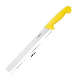 Nož za rezanje rumene nazobčane rezila 25,5 cm - Hygiplas - Fourniresto