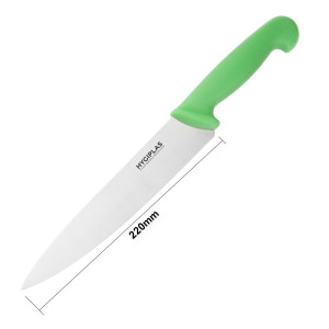 Nož za kuhanje zeleno rezilo 21,5 cm - Hygiplas - Fourniresto