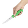 Nož za zelenjavo z zelenim nazobčanim rezilom 10 cm - Hygiplas - Fourniresto