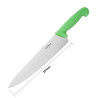 Nož za kuhanje zeleno rezilo 25,5 cm - Hygiplas - Fourniresto
