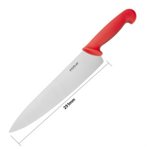 Nož za kuhanje rdeča rezila 25,5 cm - Hygiplas - Fourniresto