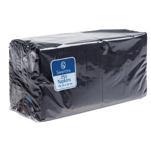 Prtički za koktajle črne barve 2-slojni 250 x 250 mm - paket 2000 kosov - FourniResto - Fourniresto