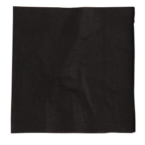 Prtički za koktajle črne barve 2-slojni 250 x 250 mm - paket 2000 kosov - FourniResto - Fourniresto