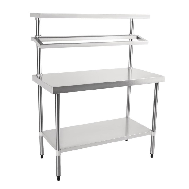 Miza za pripravo iz nerjavečega jekla z nosilcem za posode GN 1200 x 600 mm - Vogue - Fourniresto