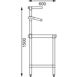 Miza za pripravo iz nerjavečega jekla z nosilcem za posode GN 1200 x 600 mm - Vogue - Fourniresto