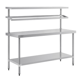 Velika nerjaveča miza za pripravo z nosilcem za posode GN 1800 x 600 mm - Vogue - Fourniresto