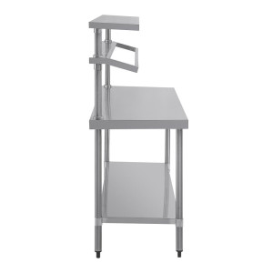 Velika nerjaveča miza za pripravo z nosilcem za posode GN 1800 x 600 mm - Vogue - Fourniresto