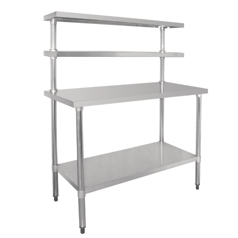 Miza iz nerjavečega jekla z 2 zgornjima policama 1800 x 600 mm - Vogue - Fourniresto Miza iz nerjavečega jekla z 2 zgornjima policama 1800 x 600 mm - Vogue - Fourniresto