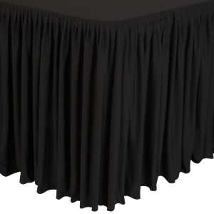 Pravokotna črna prta in krila z naborki 750 x 1820 mm - FourniResto - Fourniresto