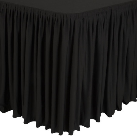 Pravokotna črna prta in krila z naborki 750 x 1820 mm - FourniResto - Fourniresto