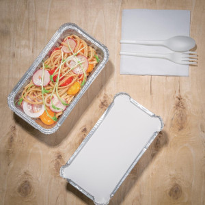 Velika pravokotna aluminijasta posoda - paket 500 kosov - Fiesta - Fourniresto