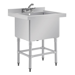 Pomivalno korito s visokim hrbtnim delom 100 L 770 x 600 mm - Vogue - Fourniresto