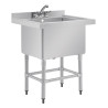 Pomivalno korito s visokim hrbtnim delom 100 L 770 x 600 mm - Vogue - Fourniresto