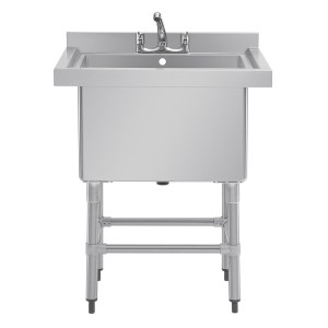 Pomivalno korito s visokim hrbtnim delom 100 L 770 x 600 mm - Vogue - Fourniresto